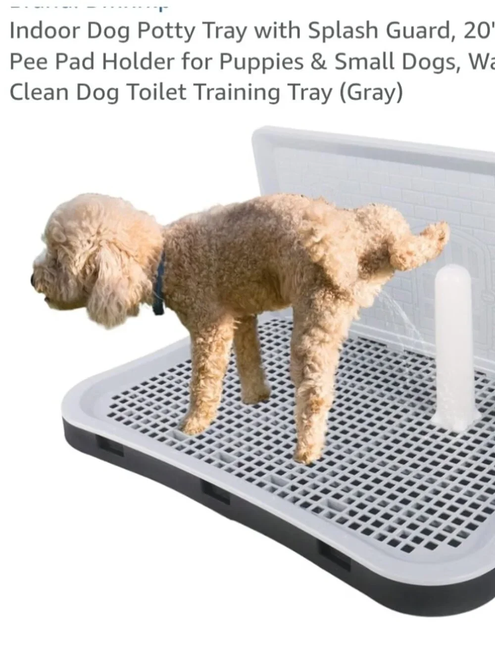 Pee Pad Holder, Indoor Potty Tray for Puppy and Small Size Dog with Pee Wall